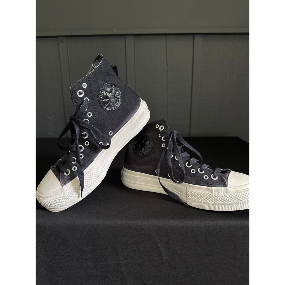 Converse Chuck Taylor All Star Hi High Top Lift Punk Rock Black Egret Size 8